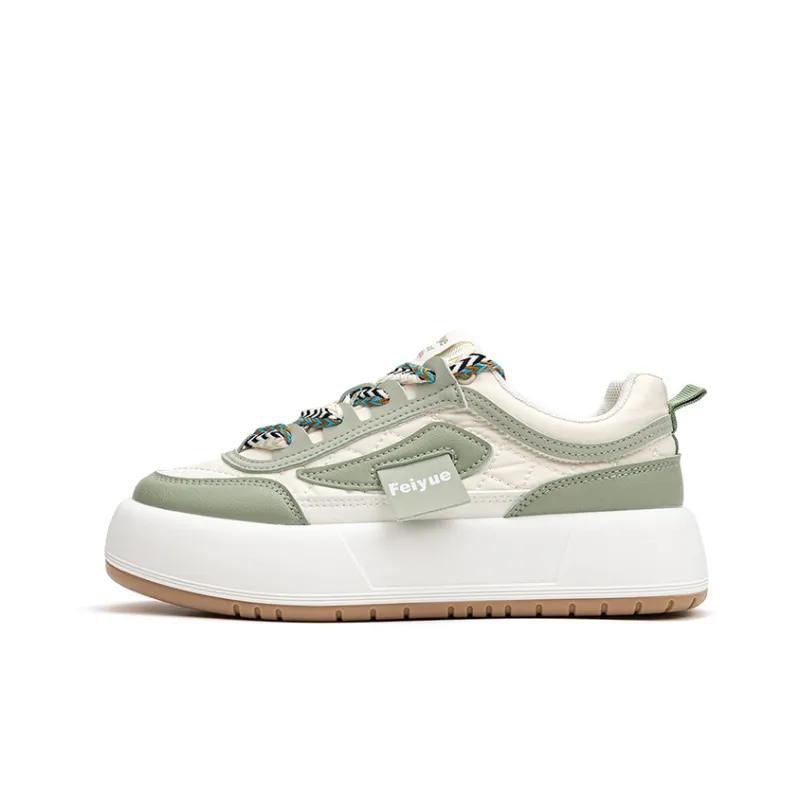 Dafu Leaps Forward Wear-Resistant Slip-Resistant Low-Top Platform Height Increasing Skateboard Shoes Women's Green-5