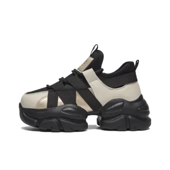 AGSDON Chunky Sneakers Women's Low Top Beige/Black