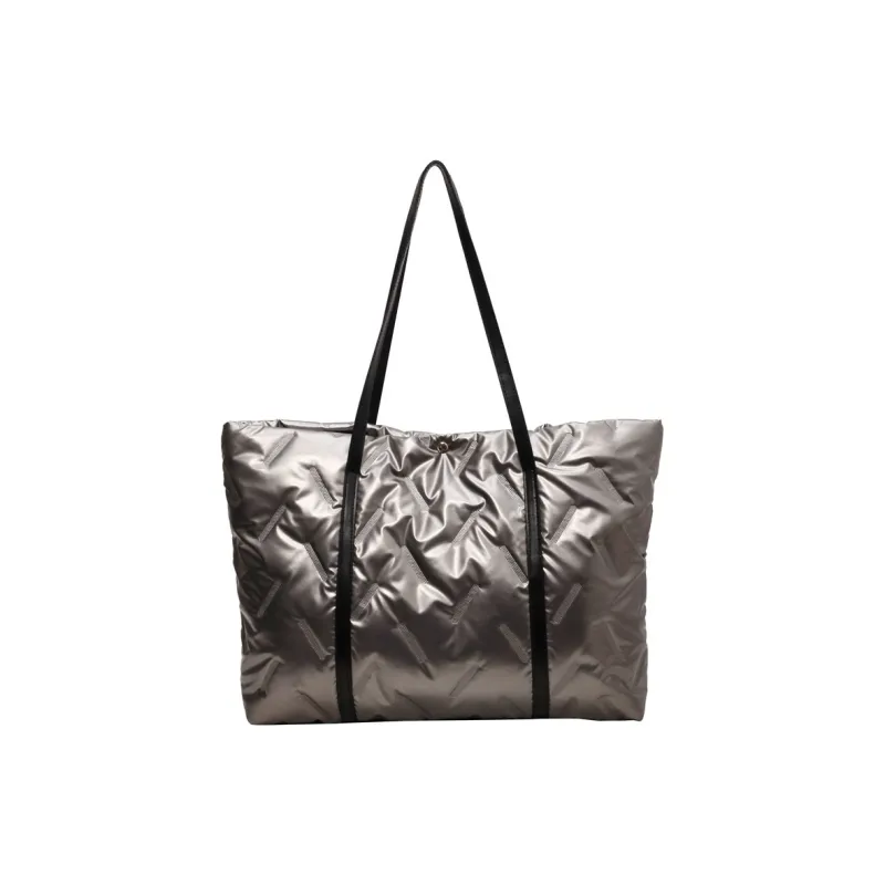 SURELAPTOP Cotton Shoulder Bag Tote Shoulder Bag Large Size Women's White/Black/Green/Silver-12