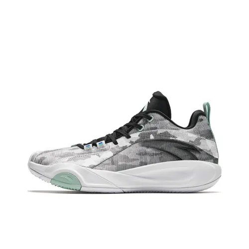 Anta Windhole 4 Anti Slip Wear Resistant Low Top Anta Elastic Technology Basketball Shoes Men's Gray Black