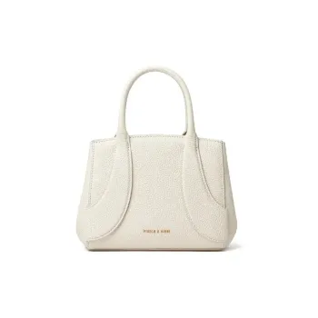 FIEDLE&SISSI Top Grain Cow Leather Crossbody Portable Bag Medium Size Women's White