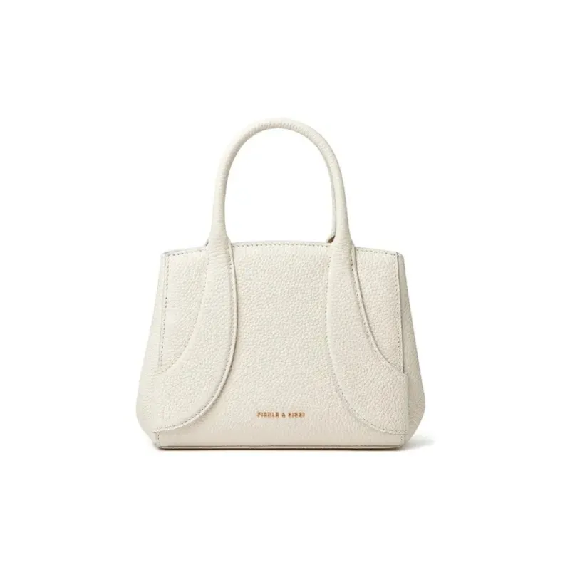 FIEDLE&SISSI Top Grain Cow Leather Crossbody Portable Bag Medium Size Women's White-0