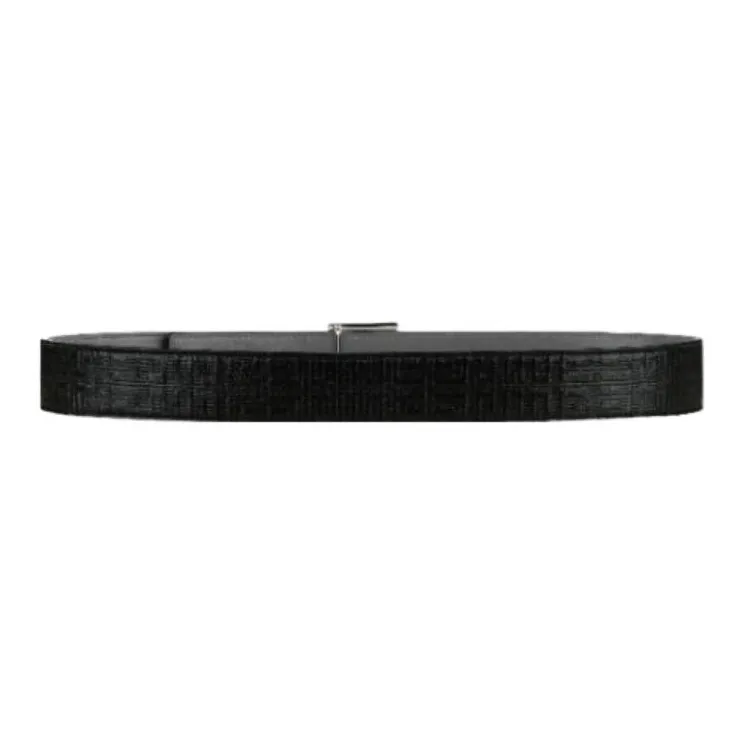 Givenchy Cow Leather Canvas Metal Leather Belts Men's Gray 4-3