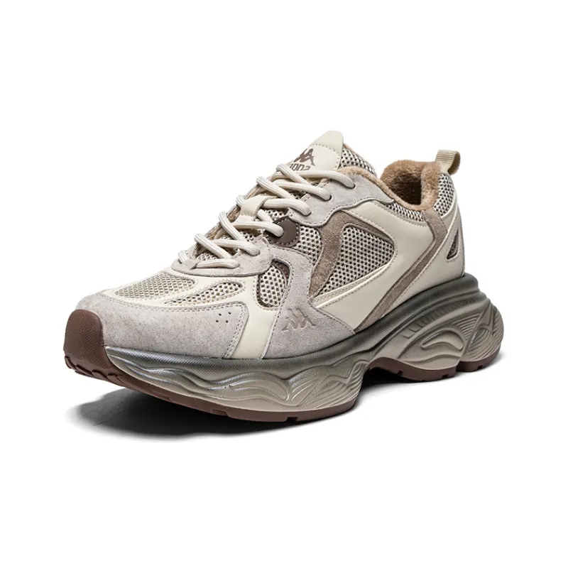 Kappa Slip-Resistant Lightweight Wear-Resistant Low-Top Chunky Sneakers Women's Gray Khaki-2