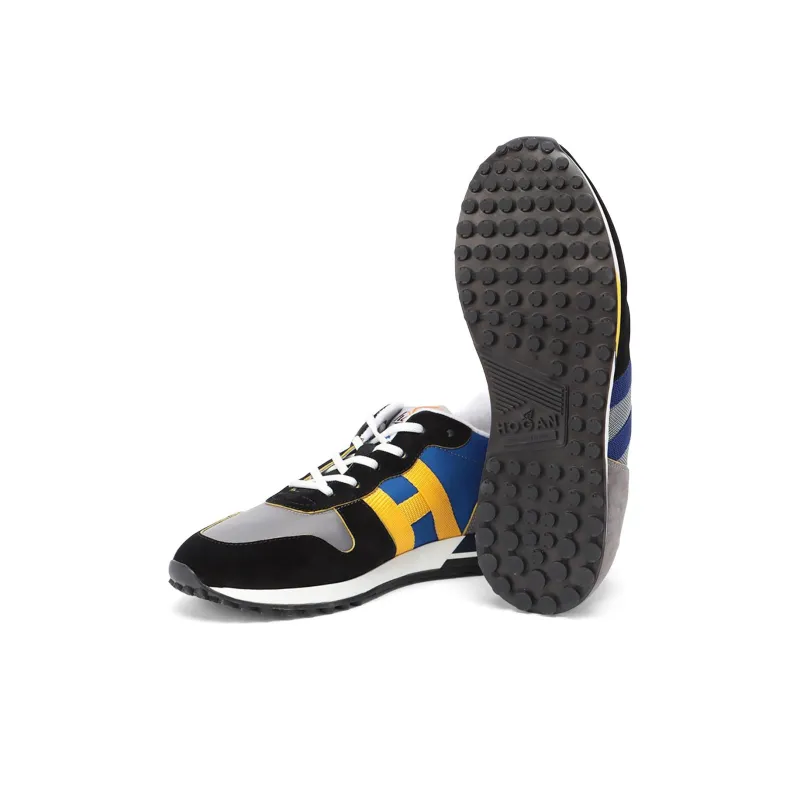 HOGAN H383 Low Top Casual Shoes Men's Black Blue Gray-4