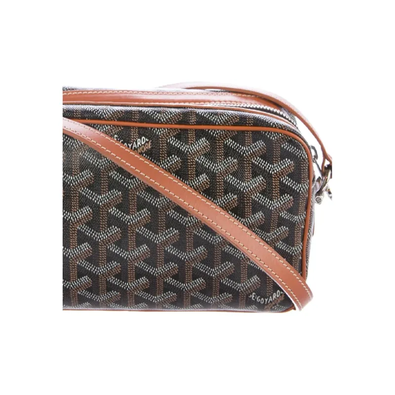 GOYARD Cap Vert Canvas With Leather Camera Bag, Crossbody Bag, Shoulder Bag Unisex-4