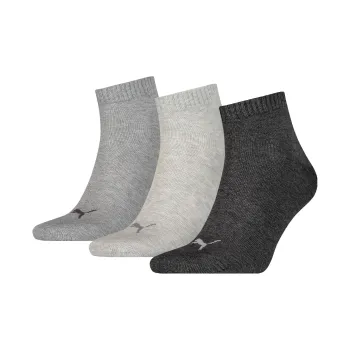 PUMA Lot De 3 Paires De Chaussettes Basses Unies Et Unisexes Ankle Socks Unisex 3 Pack Light Gray+Gray+Dark Gray