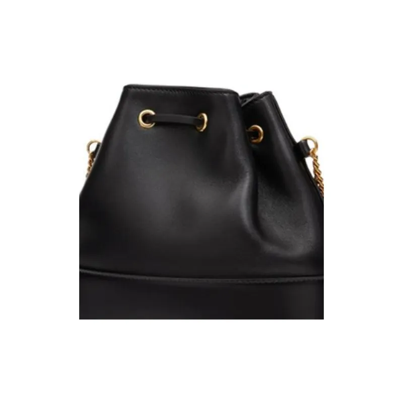 Valentino Vlogo Lambskin Bucket Bag Shoulder Bag Crossbody Bag Mini Women's Black-4