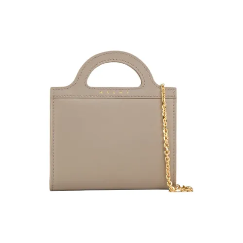 MARNI TROPICALIA Calfskin Portable Wallet Mini Women's Beige