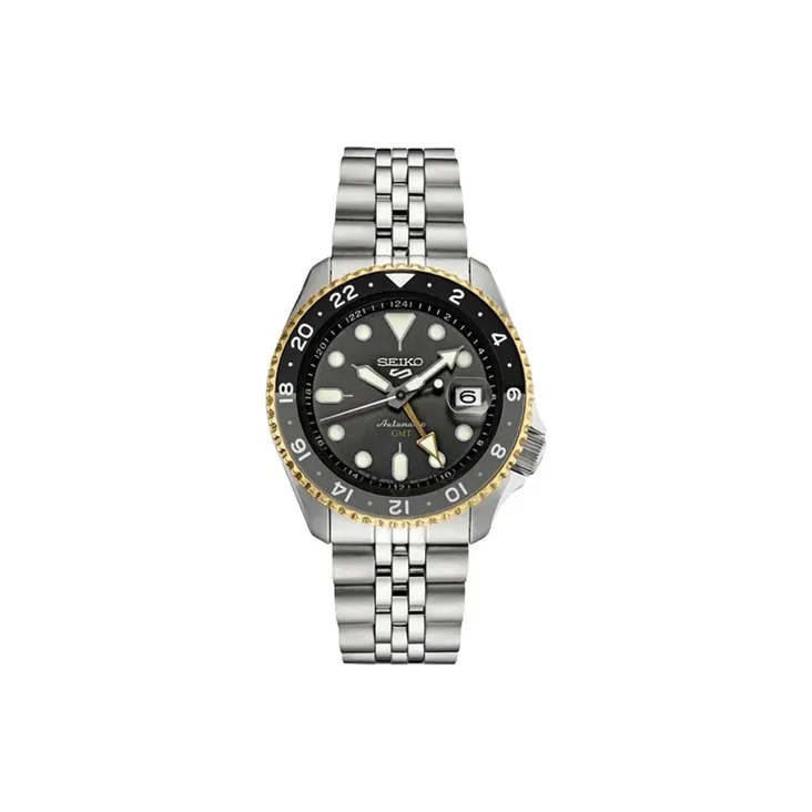 SEIKO Automatic Mechanical Movement Stainless Steel Strap Watch Unisex Black Dial SSK021-0