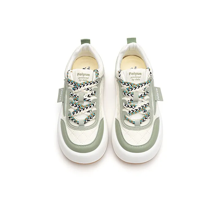 Dafu Leaps Forward Wear-Resistant Slip-Resistant Low-Top Platform Height Increasing Skateboard Shoes Women's Green-7