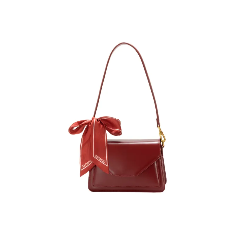 GXFMOD Genuine Leather Shoulder Bag Medium Size Women's Burgundy-0