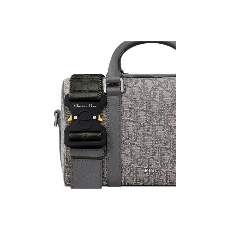 DIOR Lingot Monogram All Over Print With Grain Cow Leather Shoulder Bag, Crossbody Bag, Handbag Men's Dark Gray-2