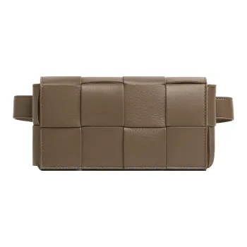 Bottega Veneta CASSETTE Sheepskin Tofu Bag, Sling Bag, One Shoulder Crossbody, Fanny Pack Mini Women's Taupe