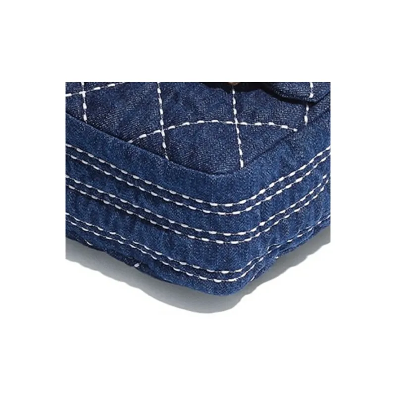 CHANEL Classic Flap CF Denim Shoulder Bag Crossbody Bag Women's Denim Blue-4