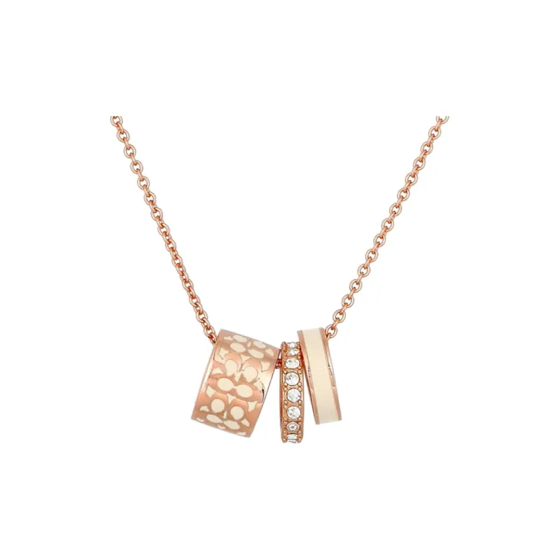 COACH Rose Gold, Electroplated, Brass, Enamel Necklaces Women's Gold-1