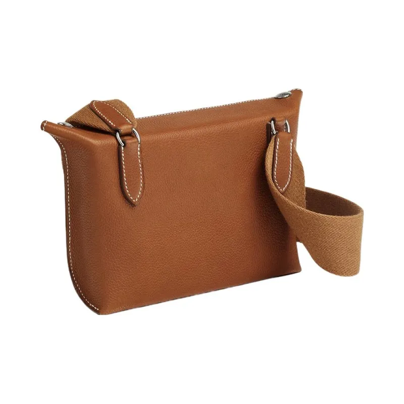 HERMES Videpoches Barenia Faubourg Calfskin Crossbody Bag Shoulder Bag Women's Light Yellow Umber & Gold-2