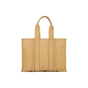 Chloe Woody Recycled Nylon Tote Bag, Shopping Bag, Shoulder Bag, Handbag Large Size Women's Hot Sand