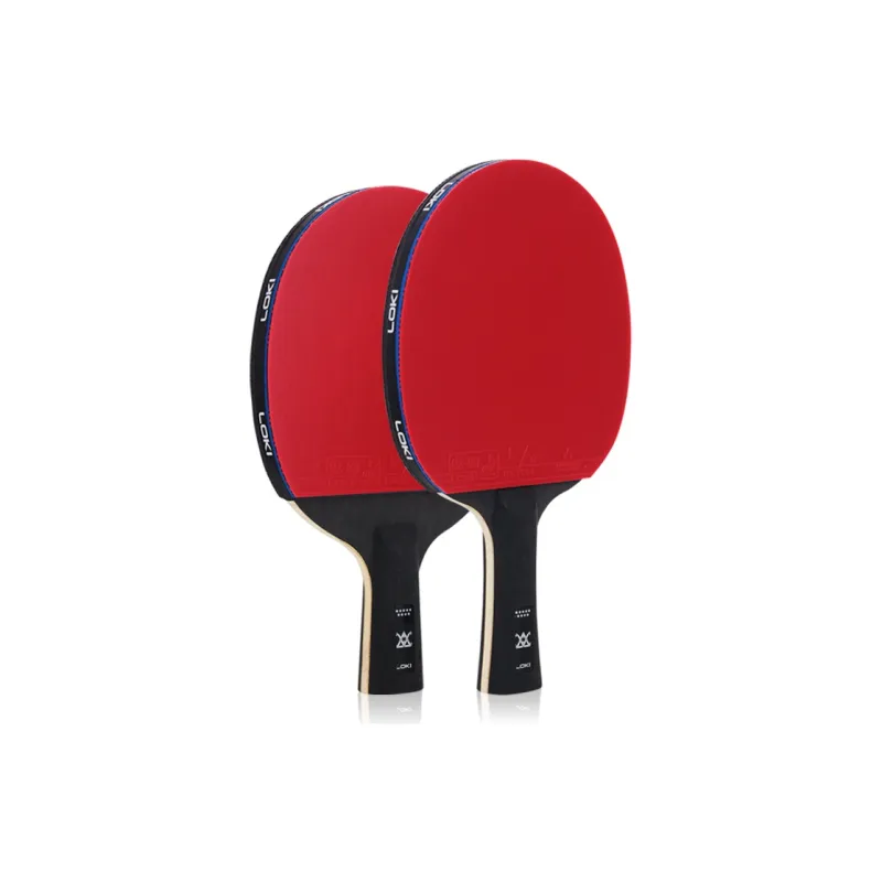 LOKI Ping Pong Paddles Unisex All Wood Carbon Fiber Black Red-1