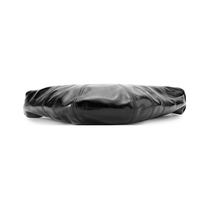 Lemaire Croissant Series Coated Cotton Croissant Bag Goat Horn Bag Crossbody Bag Shoulder Bag Small Size Unisex Black-4