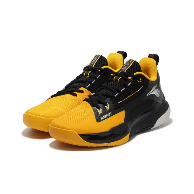 361° Burning Fight 3 M2 BE WATER Cushioned Slip Resistant Low Top Basketball Shoes Men's Black Yellow-2
