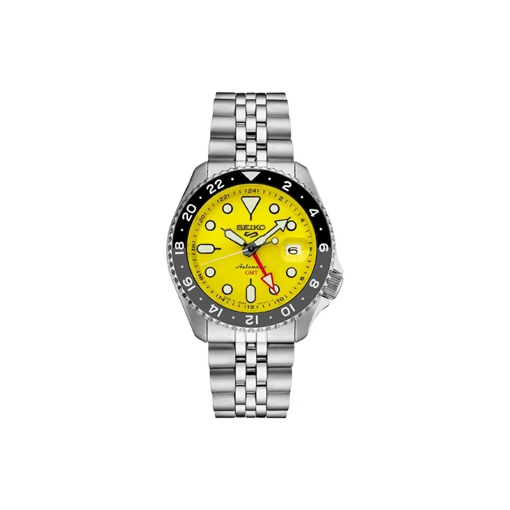 SEIKO Automatic Mechanical Movement Stainless Steel Strap Watch Unisex Yellow Watch Dial SSK017-0