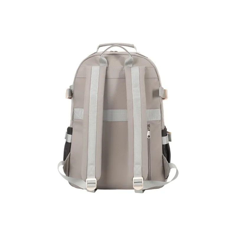 SOSITE Nylon Fabric Computer Backpack Medium Size Unisex Blue & Gray/Khaki/Black & Gray-9