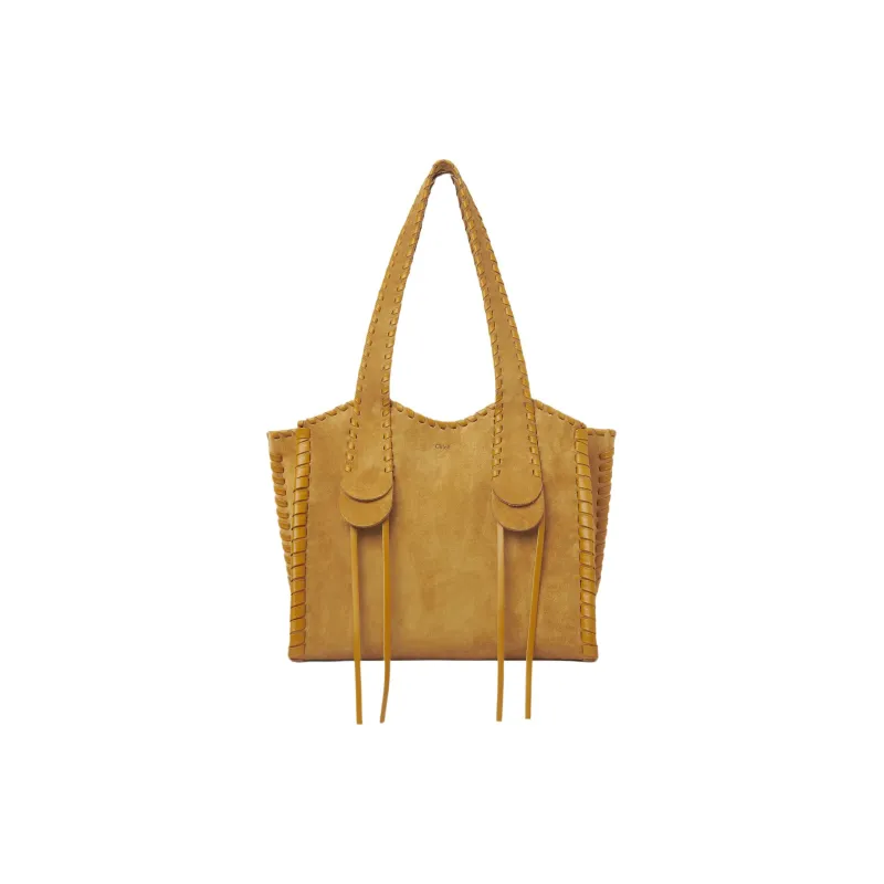 Chloe Mony Suede Calfskin Tote Bag Shopping Bag Shoulder Bag Handbag Medium Size Women's Honey Gold-0