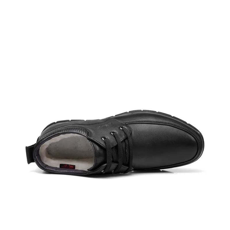 Strongman 3515 Men's Insulated Shoes Men's Winter Cotton Leather Shoes Genuine Leather Casual Dad Shoes-3