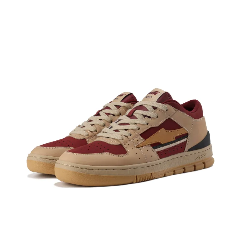 AVIA 825R Series Anti Slip Wear Resistant Low Top Skateboard Shoes Men's Beige Red-3