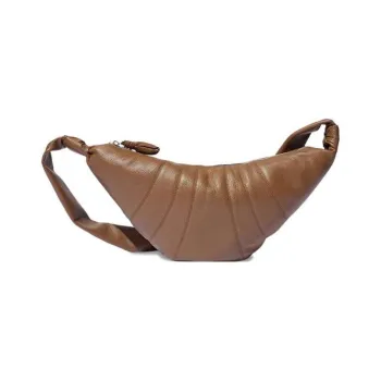 Lemaire Croissant Series Cow Leather Croissant Bag, Shoulder Bag, Crossbody Bag Medium Size Unisex Olive Brown