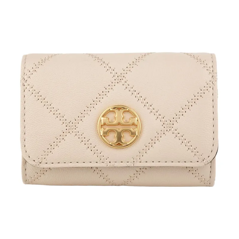 TORY BURCH TB-Willa Leather Wallet Women's Cheese White Color-0
