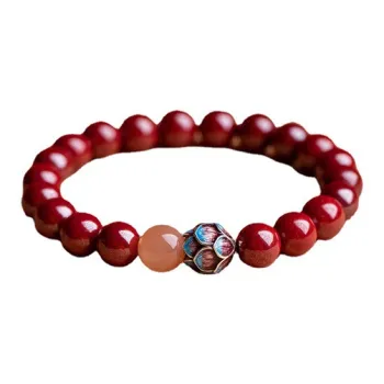 Carp Crystals Guardian Lotus Auspicious Jade Bracelets Women's Reconstructed Cinnabar