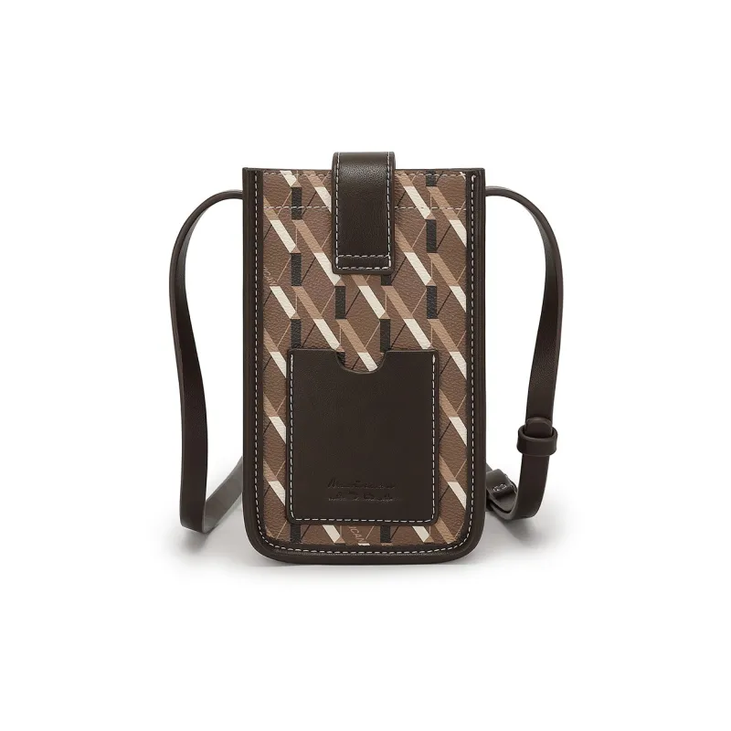 MEXICAN Polyvinyl Chloride Cell Phone Pouch, Crossbody Bag Regular Women's Brown/Green/Ecru-1