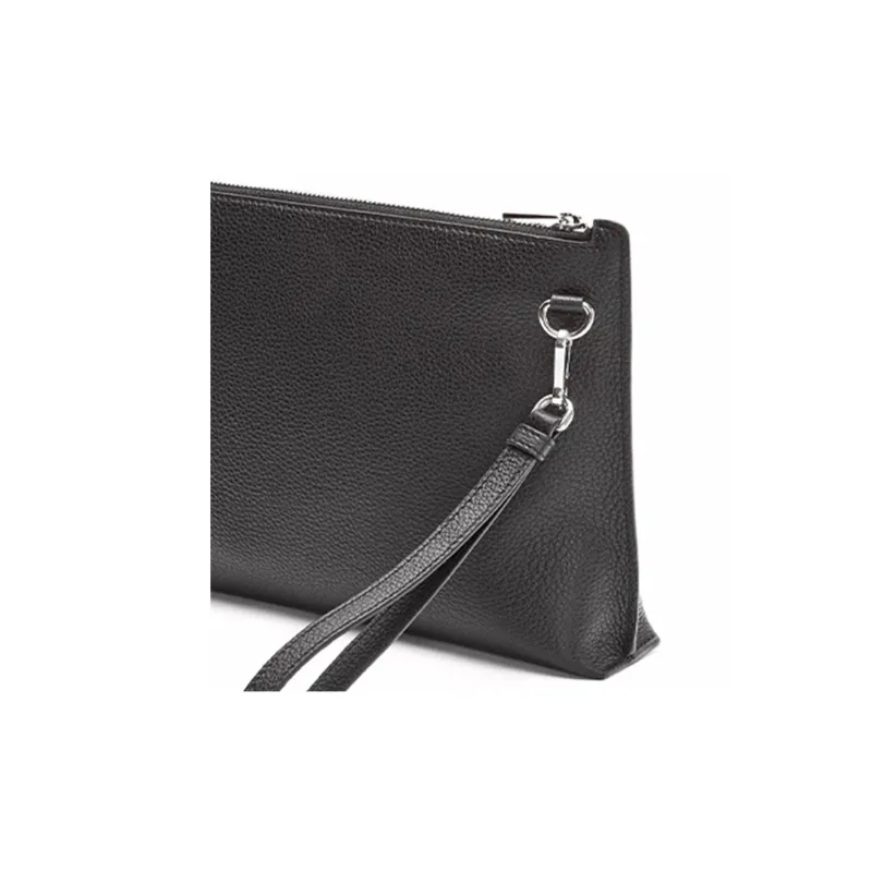 LOEWE SS23 Soft Grain Cow Leather Clutch Men's Black-4