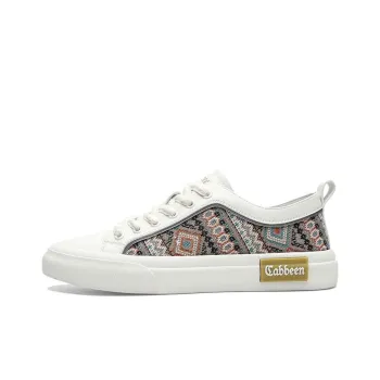 Cabbeen National Tide Wind Low Top Skateboard Shoes Men's Beige