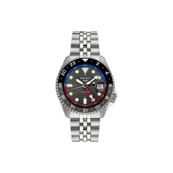SEIKO Automatic Mechanical Movement Stainless Steel Strap Watch Unisex Black Dial SSK019