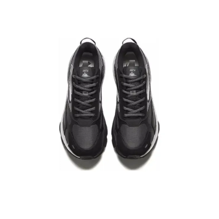 Anta Cushioning Wear Resistant Low Top Casual Shoes Men's Gray Black-2