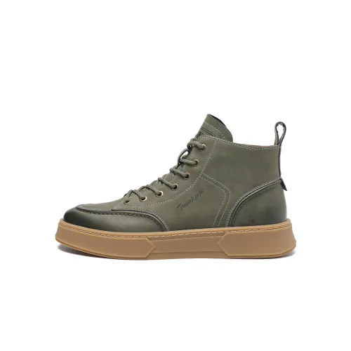 TRUMPPIPE High Top Skateboard Shoes Men's Green