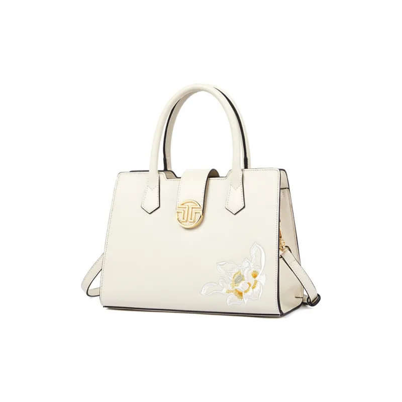 TUCANO PU With Cow Leather Shoulder Bag, Crossbody Bag, Handbag Tubas Women's Milk White-1
