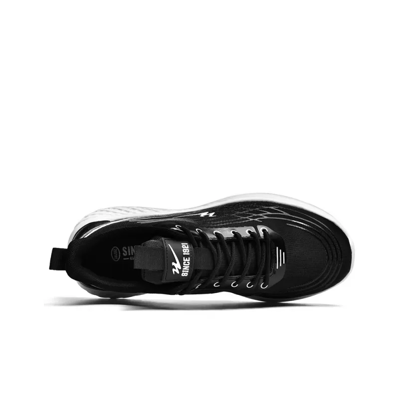 Binary Anti Slip Wear Resistant Low Top Running Shoes Men's Black White-4