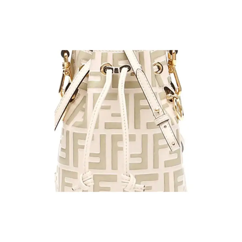 FENDI Mon Tresor Calfskin Bucket Bags Crossbody Bags Shoulder Bags Handbags Women's Beige-4
