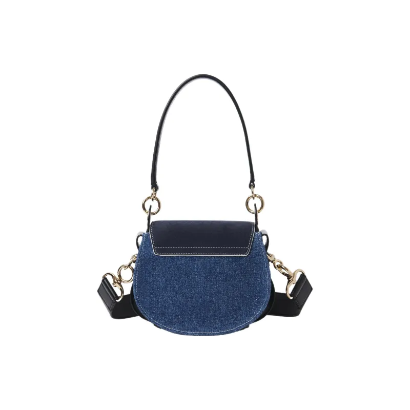 Chloe Tess Denim With Calfskin Shoulder Bag Crossbody Bag Small Size Women's Denim-2