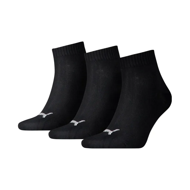 PUMA Lot De 3 Paires De Chaussettes Basses Unies Et Unisexes Ankle Socks Unisex 3 Pack Black-0