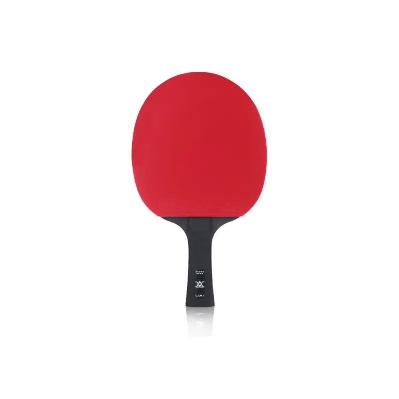 LOKI Ping Pong Paddles Unisex All Wood Carbon Fiber Black Red-0