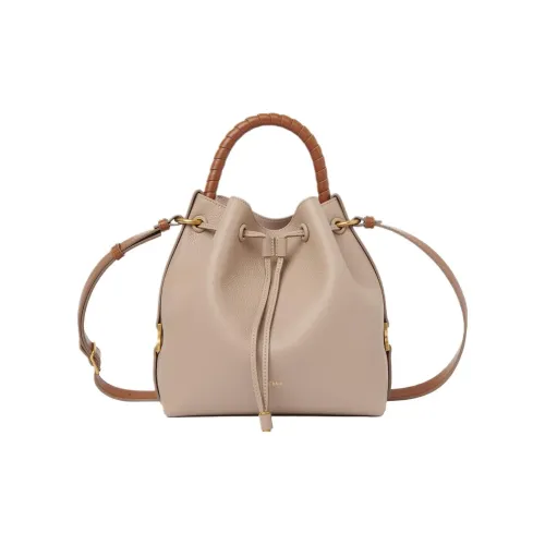 Chloe Grained Calfskin Basket Bag Bucket Bag Shoulder Bag Crossbody Bag Handbag Women's Beige