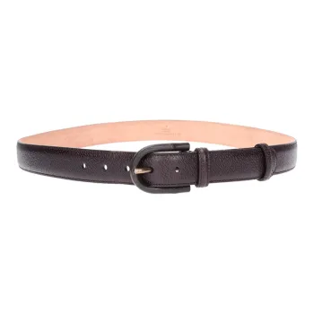 GUCCI Metal Circle Pin Buckle Leather Belts Men's Burgundy Width: 3cm