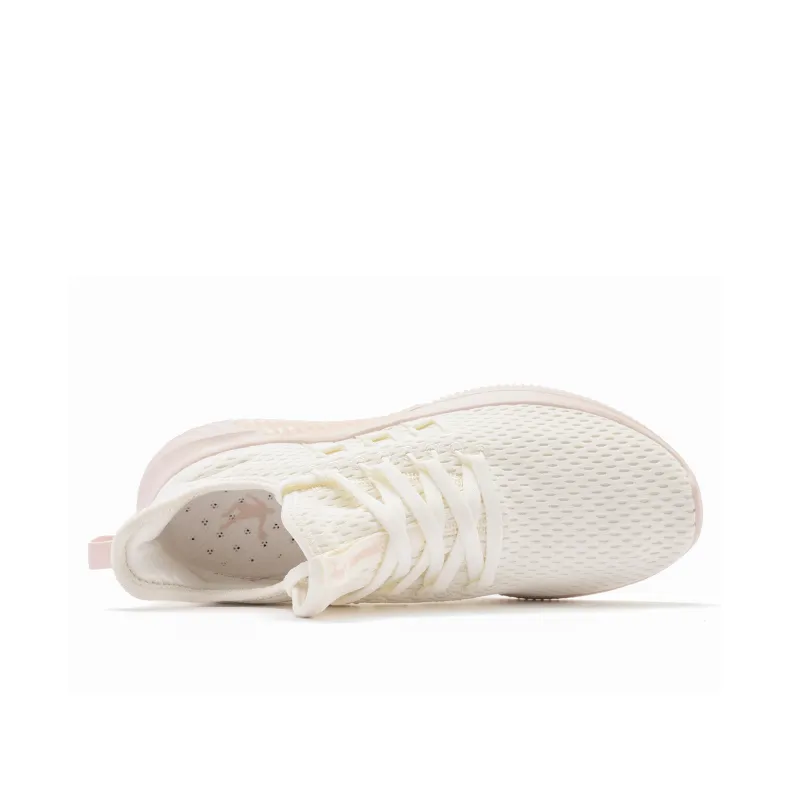QIAODAN Anti Slip Wear Resistant Low Top Casual Running Shoes Women's Ivory Cloud Pink-2
