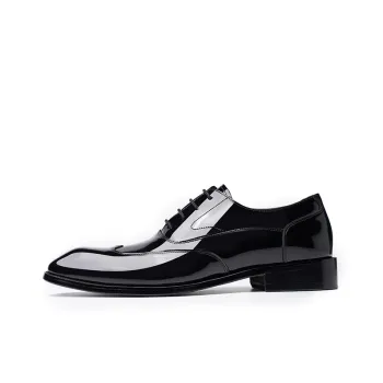 LAORENTOU Dress Shoes Men Low Top Black/Brown/Blue