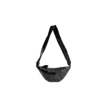 Lemaire Croissant Series Coated Cotton Croissant Bag Goat Horn Bag Crossbody Bag Shoulder Bag Small Size Unisex Black